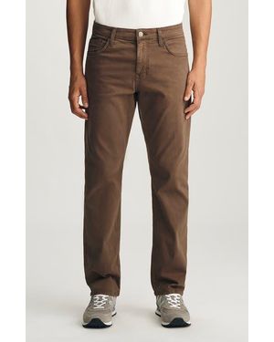 Mavi Matt Relaxed Straight Leg Twill Pants - Brown