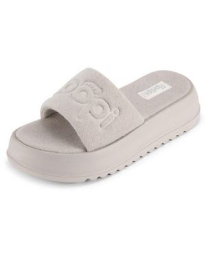 FLOOPI Terry Platform Slide Sandal - White