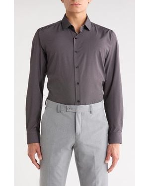 Dylan Park Slim Fit Performance 4-Way Stretch Dress Shirt - Gray