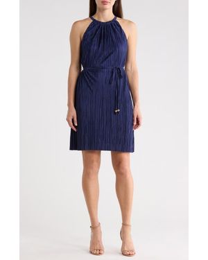 Vince Camuto High Neck Sleeveless Dress - Blue