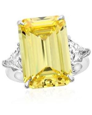 Suzy Levian Gala Cubic Zirconia Engagement Ring - Yellow
