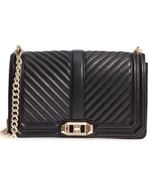 Rebecca Minkoff Love Chevron Quilted Crossbody Bag - Black