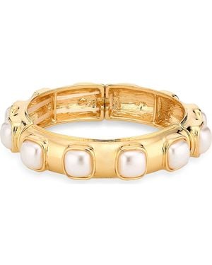 Cara Faux Pearl Stretch Bracelet - Metallic