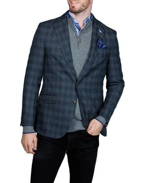 Tailorbyrd Modern Fit Glen Plaid Mèlange Sport Coat - Blue