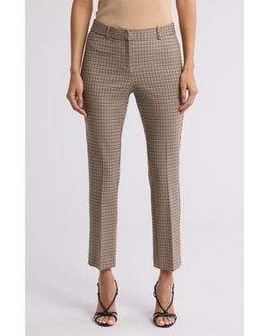 Amanda + Chelsea Chelsea Minicheck Ankle Pants - Natural