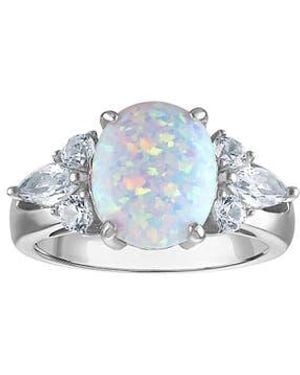 FZN Lab Grown Opal Ring - Blue