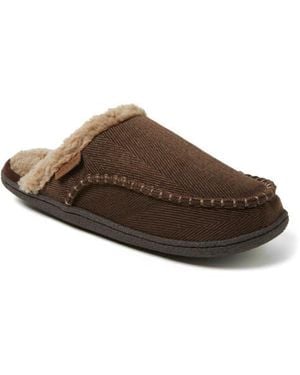 Dearfoams Matthew Faux Shearling Scuff Slipper - Brown