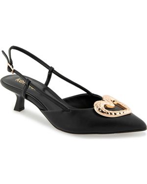 Kensie Elliana Heart Slingback Pump - Black