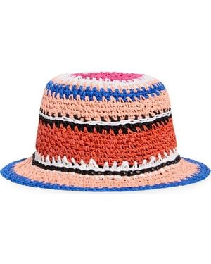 Kate Spade Sunny Stripe Straw Cloche - Red