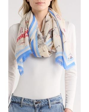 Calvin Klein Abstract Floral Scarf - Gray