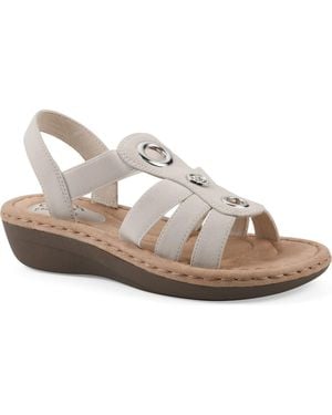 White Mountain Casimir Grommet Stud Wedge Sandal - Gray