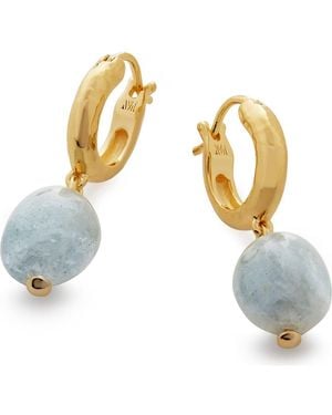 Monica Vinader Rio Stone Huggie Drop Earrings - Metallic