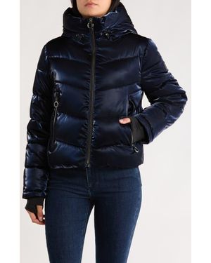 BCBGeneration Hooded Faux Fur Lined Water Resistant Puffer Jacket - Blue