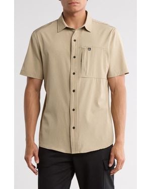 Quiksilver Alban Short Sleeve Button-Up Shirt - Natural