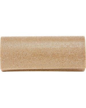 Lady Couture Radiant Rhinestone Clutch - Natural