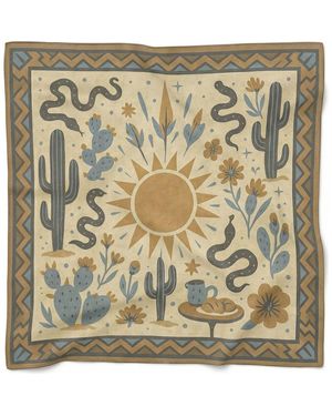 Saachi Sun Desert Square Scarf - Metallic