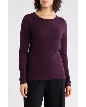 Eileen Fisher Stretch Organic Cotton Blend T-Shirt - Purple