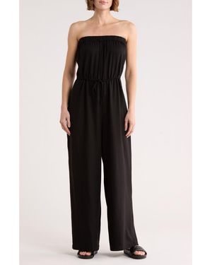 Nordstrom Rack Strapless Wide Leg Cover-Up Jumpsuit - Black
