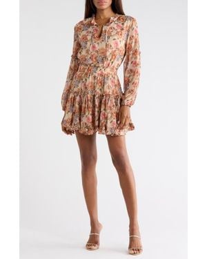 Lulus Zoe Long Sleeve Chiffon Minidress - Multicolor