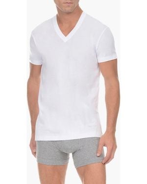 2xist 3-Pack Pima Cotton V-Neck T-Shirts - White