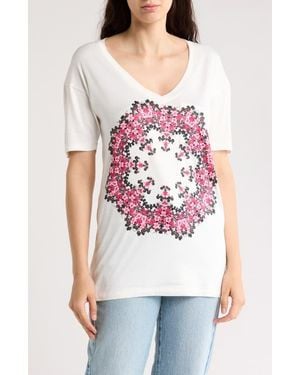 Go Couture V-Neck Pocket T-Shirt - White