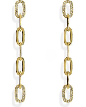 Liza Schwartz Love Link Drop Earrings - Metallic