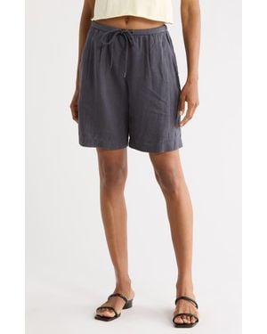 James Perse Linen Bermuda Shorts - Black