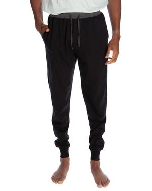 Unsimply Stitched Contrast Waist Sweatpants - Black