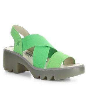 Fly London Taji Platform Slingback Sandal - Green