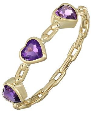 Bony Levy 14K Amethyst Heart Stacking Ring - Blue