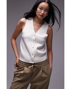 TOPSHOP Compact Knit Sweater Vest - White