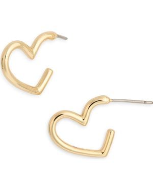 Kate Spade Mini Heart Hoop Earrings - Metallic