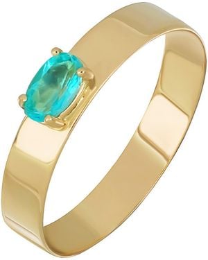 Bony Levy 14K Oval Topaz Stackable Ring - Metallic