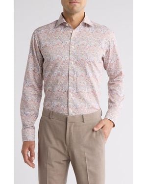 Eton Slim Fit Paisley Stretch Cotton Dress Shirt - Multicolor