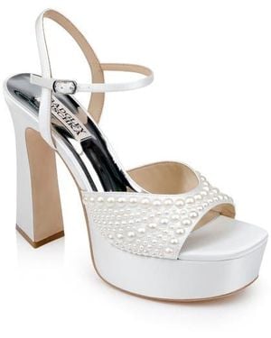 Badgley Mischka Bryleigh Ankle Strap Platform Sandal - White