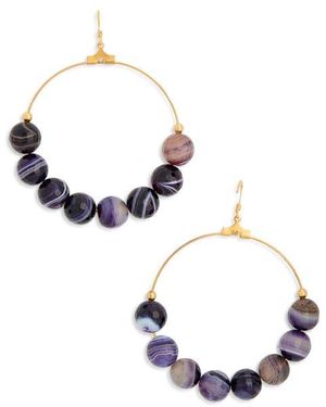 Kenneth Jay Lane Agate Beaded Circle Drop Earrings - Blue