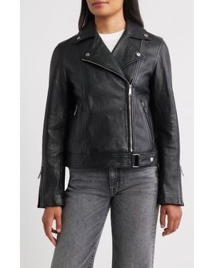 Sam Edelman Leather Moto Jacket - Black