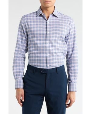 tommy hilfiger dress shirts slim fit Non-Iron Cotton Check Dress Shirt With Contrast Trim