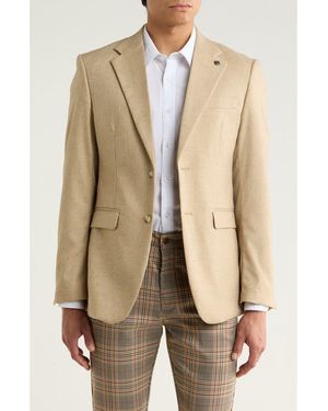 T.R. Premium Slim Fit Textured Blazer - Natural