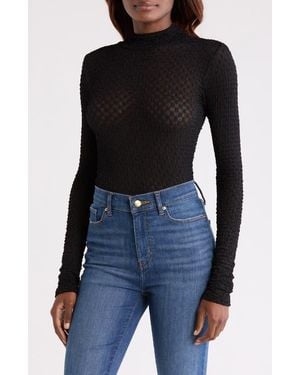 FRAME Mesh Turtleneck - Black