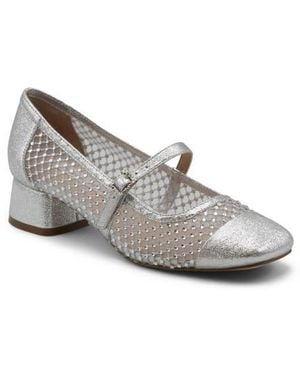 Charles David Zoobie Rhinestone Mesh Mary Jane Pump - White