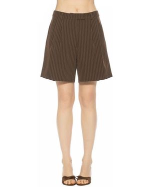 Alexia Admor Dia Pinstripe Pleated Shorts - Natural