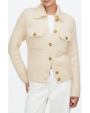Madewell Bouclé Knit Wool & Alpaca Sweater Jacket - Natural