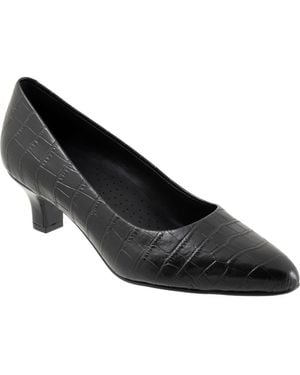 Trotters Kate Pointed Toe Kitten Heel Pump - Black