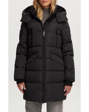 Noize Addie Water Resistant Quilted Hooded Parka - Black