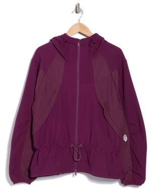 Free People All Terrain Fleece Training Jacket - Purple