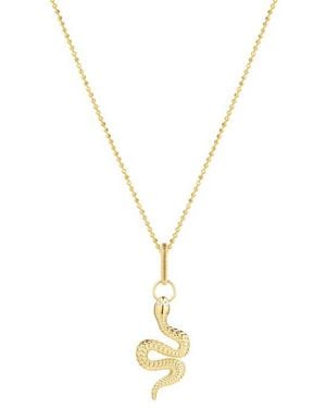 Gabi Rielle Snake Goddess Cubic Zirconia Pendant Necklace - Metallic