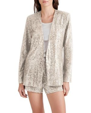 Steve Madden Collarless Sequin Blazer - Gray