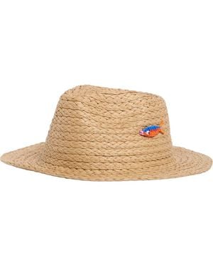 Steve Madden Beaded Sardine Straw Panama Hat - Natural