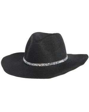 David & Young Metallic Band Straw Cowboy Hat - Black